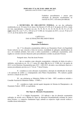 Portaria SOF 16, de 29 de abril de 2015