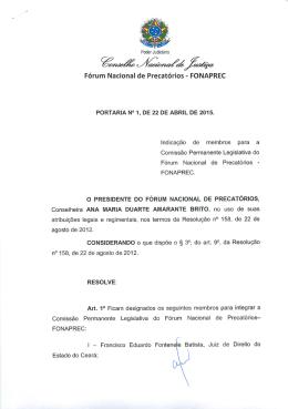 Portaria n. 1, de 22 de abril de 2015