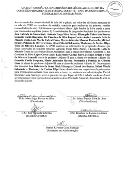 Ata da 1ª Reunião EXTRAORDINÁRIA de ABRIL de 2015