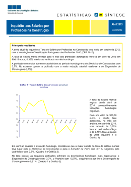 Sal&aacute;rios por Profiss&otilde;es na Constru&ccedil;&atilde;o, Abril 2015