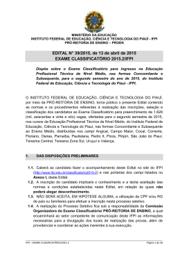 EDITAL N&deg; 39/2015, de 13 de abril de 2015 EXAME