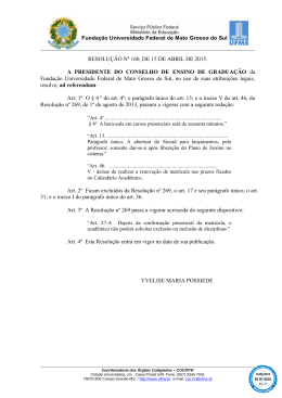 Resolução COEG 160/2015 - Universidade Federal de Mato Grosso
