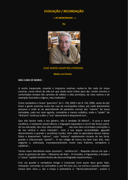 IN MEMORIAM!...&raquo; Jos&eacute; M&aacute;rio M. Ferrreira