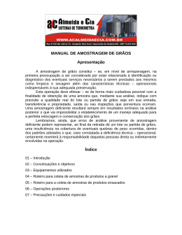 MANUAL DE AMOSTRAGEM DE GR&Atilde;OS