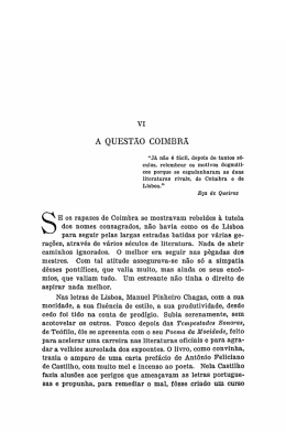 VI. A Questão Coimbrã
