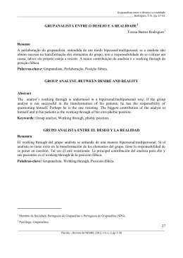 27 GRUPANALISTA ENTRE O DESEJO E A REALIDADE