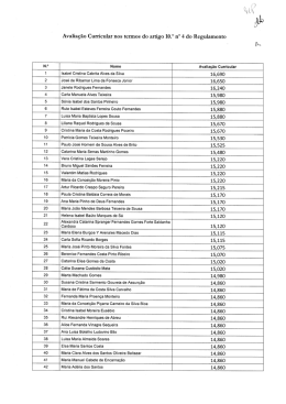 Avaliação Curricular nos termos do artigo 10.° n
