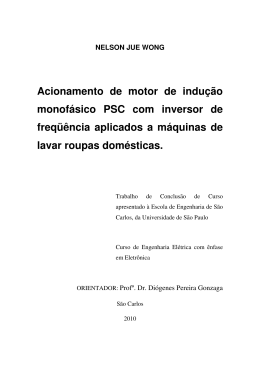 Acionamento de motor de indu&ccedil;&atilde;o monof&aacute;sico PSC com inversor de