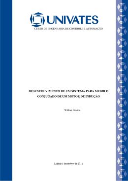 desenvolvimento de um sistema para medir o conjugado