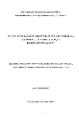 ACIONAMENTO DE MOTOR DE INDU&Ccedil;&Atilde;O
