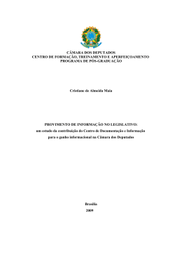 Provimento de informa&ccedil;&atilde;o no Legislativo
