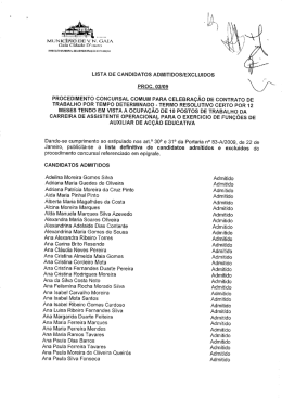 PROCEDIMENTO CONCURSAI. cOMuIvI PARA cELEBRAÇÃO DE