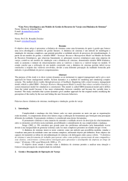 &ldquo;Uma Nova Abordagem a um Modelo de Gest&atilde;o de - Uni