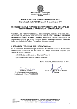 1 EDITAL Nº 445/2014, DE 08 DE DEZEMBRO DE 2014 Referente