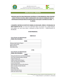 EDITAL 018.3/2014 - PROEN/IFMS PROCESSO SELETIVO PARA