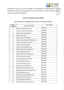 Lista definitiva de candidatos admitidos e excluídos