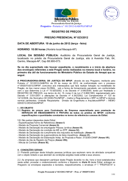 Portaria n.&ordm; 101/2012-GAB/PGJ/MPAP REGISTRO DE PRE&Ccedil;OS