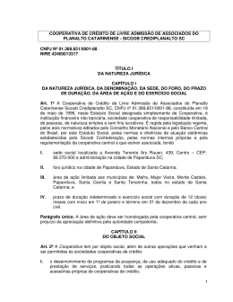 1 cooperativa de cr&eacute;dito de livre admiss&atilde;o de associados do