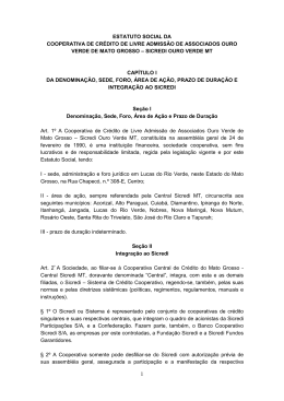 estatuto social da cooperativa de cr&eacute;dito de livre admiss&atilde;o de