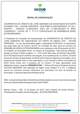 SICOOB CREDINOR COOPERATIVA DE CR&Eacute;DITO DE LIVRE