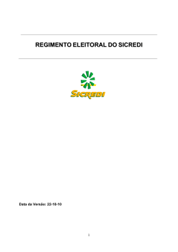 REGIMENTO ELEITORAL DA COOPERATIVA DE