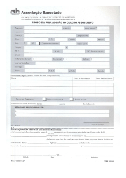 do Formul&aacute;rio de Proposta de Ades&atilde;o