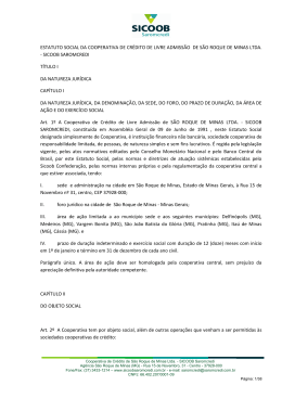 estatuto social da cooperativa de cr&eacute;dito de livre admiss&atilde;o de s&atilde;o