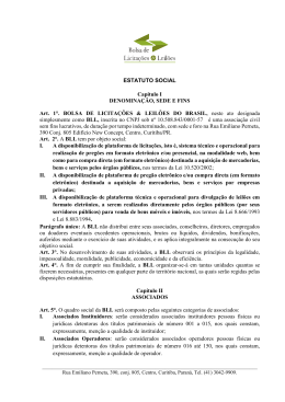 ESTATUTO SOCIAL Cap&iacute;tulo I DENOMINA&Ccedil;&Atilde;O, SEDE E FINS