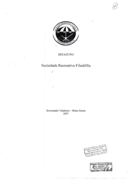 Estatuto Social - Sociedade Recreativa Filad&eacute;lfia