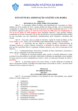 Estatuto - AAB - AAB - Associa&ccedil;&atilde;o Atl&eacute;tica da Bahia