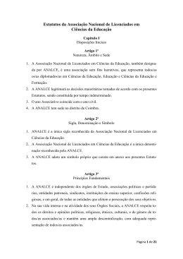 Estatutos da Associa&ccedil;&atilde;o Nacional de Licenciados em