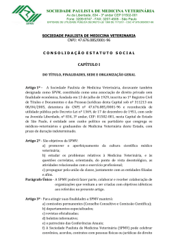 Estatuto SPMV - Sociedade Paulista de Medicina Veterinária