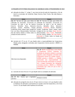 ALTERA&Ccedil;&Otilde;ES ESTATUT&Aacute;RIAS REALIZADAS NA