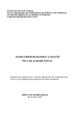 os recursos humanos e a gestão pela qualidade total.