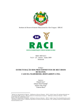 ESTRUTURAÇÃO DOS PROCEDIMENTOS DE