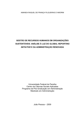 gest&atilde;o de recursos humanos em organiza&ccedil;&otilde;es sustent&aacute;veis