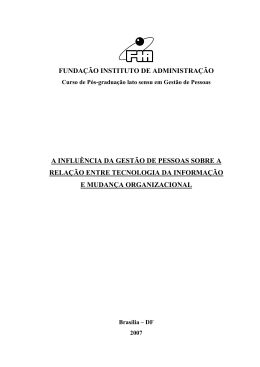 Influ&ecirc;ncia da gest&atilde;o de pessoa