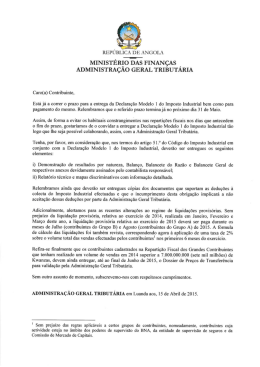 ministério das finanças ` administração geral tributaria