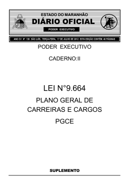 Disp&otilde;e sobre o Plano Geral de Carreiras e Cargos dos