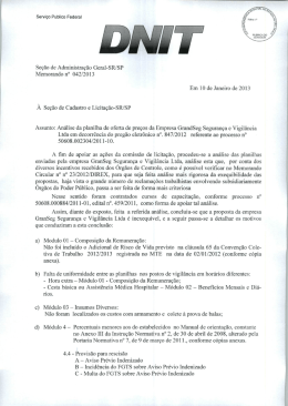 Se&ccedil;&atilde;o de Administra&ccedil;&atilde;o Geral-SR/SP Memorando n&deg; 042/2013