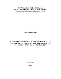 O Ensino de Teoria Geral da Administração para