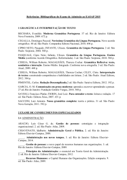 Refer&ecirc;ncias Bibliogr&aacute;ficas do Exame de Admiss&atilde;o ao EAOAP 2015