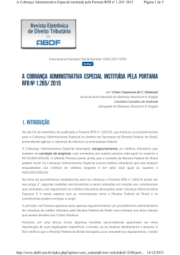 A COBRAN&Ccedil;A ADMINISTRATIVA ESPECIAL INSTITU&Iacute;DA PELA