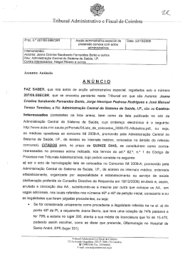 Proc. n.° 207/09.5BECBR Acção administrativa especial de Data: 23