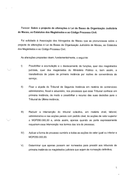 Parecer: Sobre o projecto de alterações à Lei de Bases da