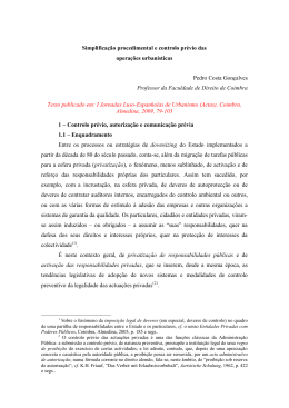 Simplifica&ccedil;&atilde;o procedimental e controlo pr&eacute;vio das opera&ccedil;&otilde;es