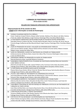 I JORNADA DE FISIOTERAPIA FAMETRO