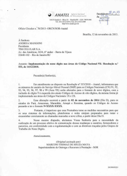 Of&iacute;cio Circular da ANATEL