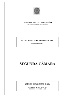 SEGUNDA C&Acirc;MARA - Tribunal de Contas da Uni&atilde;o