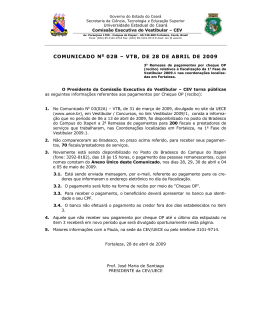 COMUNICADO No 02B – VTB, DE 28 DE ABRIL DE 2009 - site